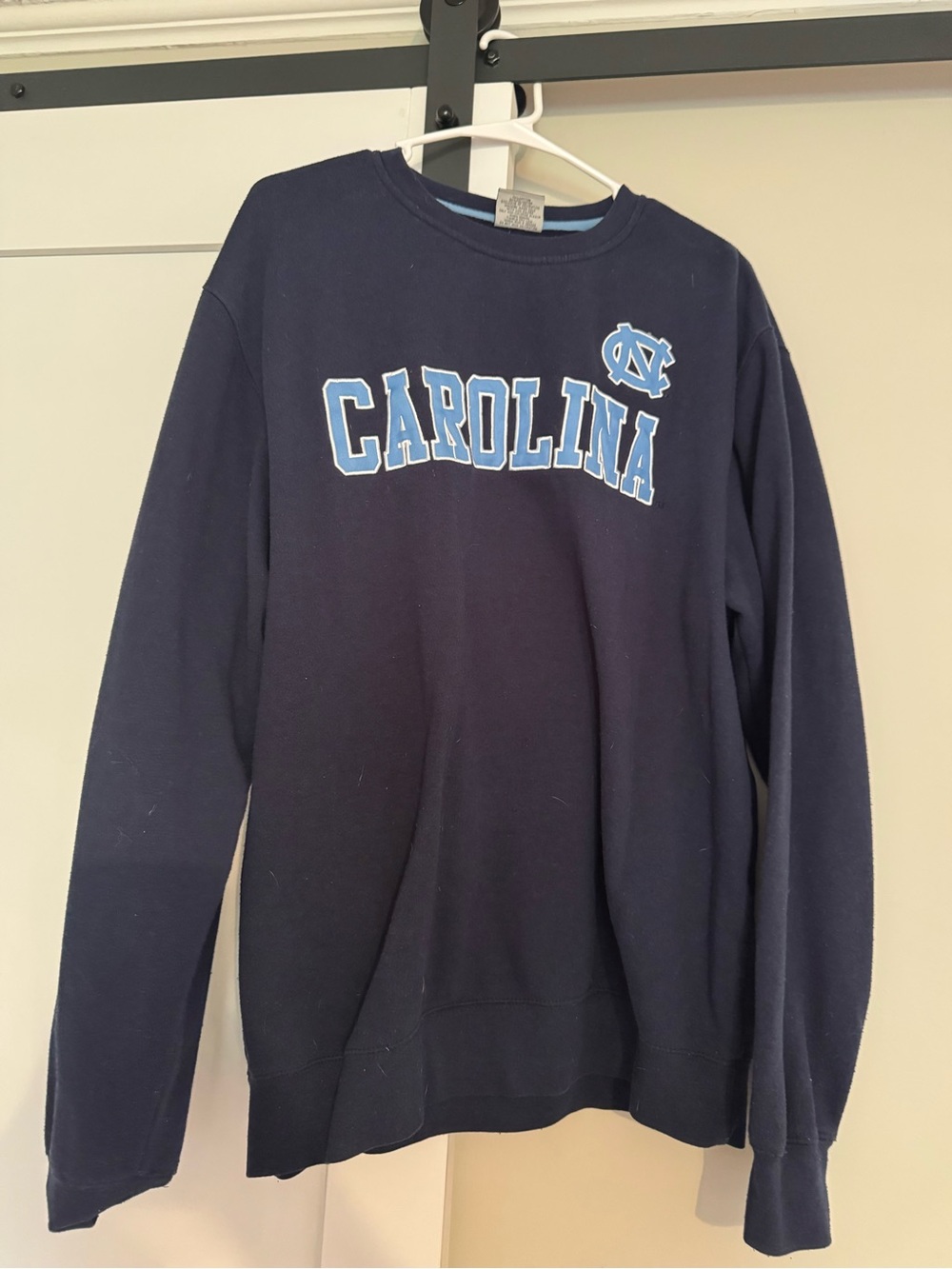 Stadium Athletics Navy Sweatshirt with Light Blue Trim and Patch
